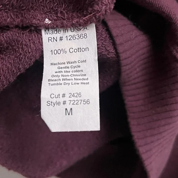 WILT Women’s Burgandy Crewneck Three Quarter Sleeve Sweatshirt - Size Medium - Picture 6 of 8